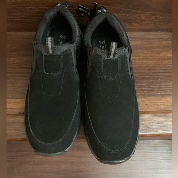 New George Men's Wide Fit Rugged Moc Slip On Shoes in Black, Size 9W - Picture 1 of 10